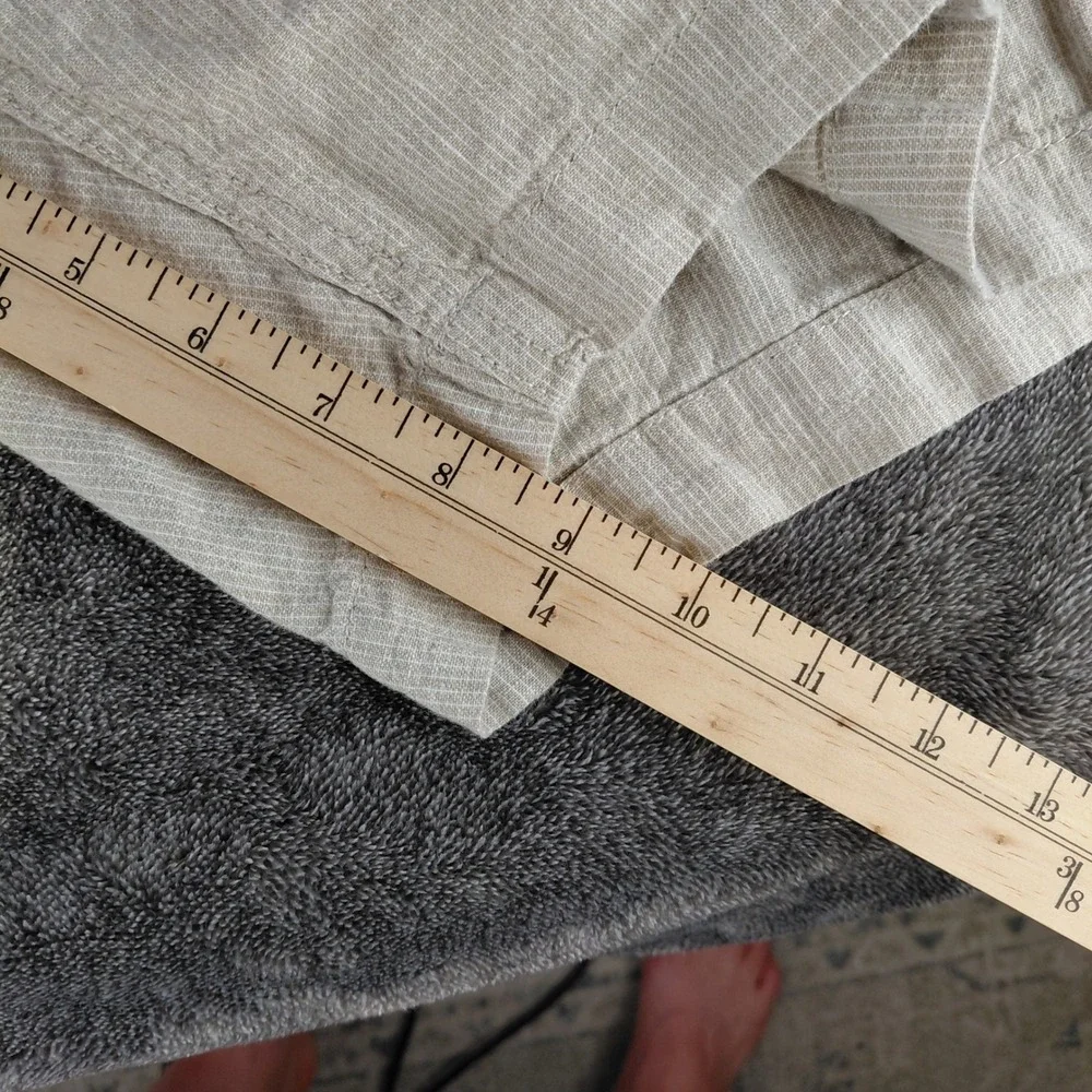 Island Republic Mens Linen Blend Pinstripe Drawstring Shorts Beige White‎ Large